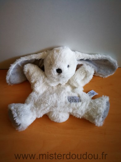 Doudou Lapin Simba toy Blanc gris nicotoy 