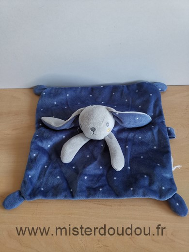 Doudou Lapin Simba toy Bleu marine etoiles kiabi 