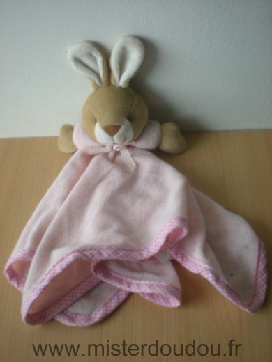 Doudou Lapin Simpson trading Rose tissus eponge 