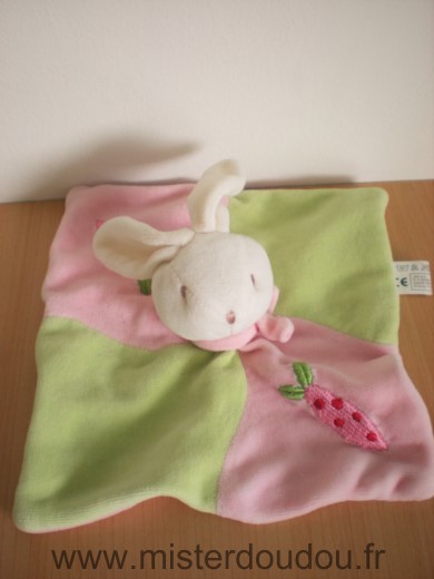 Doudou Lapin Siplec Rose vert 