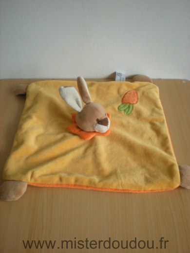 Doudou Lapin Soft friends Jaune orange avec carotte 