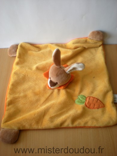 Doudou Lapin Soft friends Jaune orange avec carotte 