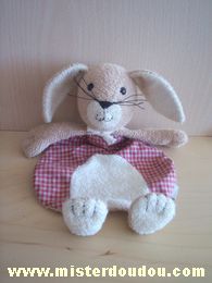 Doudou Lapin Sterntaler Beige carreaux rouges 