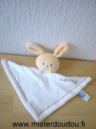 Doudou Lapin Sucre d orge Blanc brodé sucre d'orge 