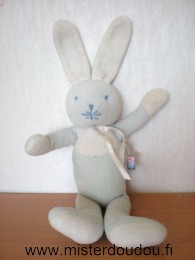 Doudou Lapin Sucre d orge Bleu blanc 