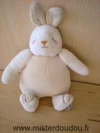 Doudou Lapin Sucre d orge Ecru beige 