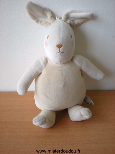 Doudou Lapin Sucre d orge Jaune blanc Lapin musical