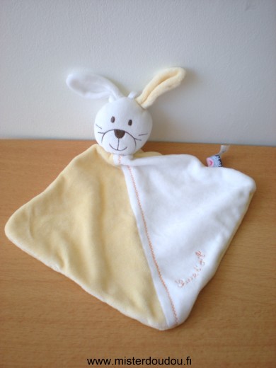Doudou Lapin Sucre d orge Jaune blanc 