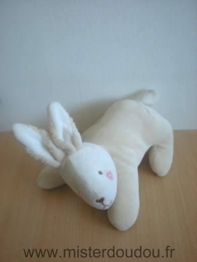 Doudou Lapin Sucre d orge Jaune blanc 