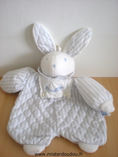Doudou Lapin Sucre d orge Range pyjama bleu blanc 