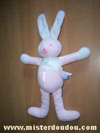 Doudou Lapin Sucre d orge Rose blanc 