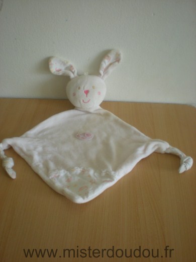 Doudou Lapin Sucre d orge Rose blanc motifs lapin 