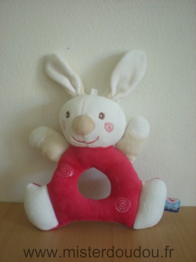 Doudou Lapin Sucre d orge Rouge blanc spirales 