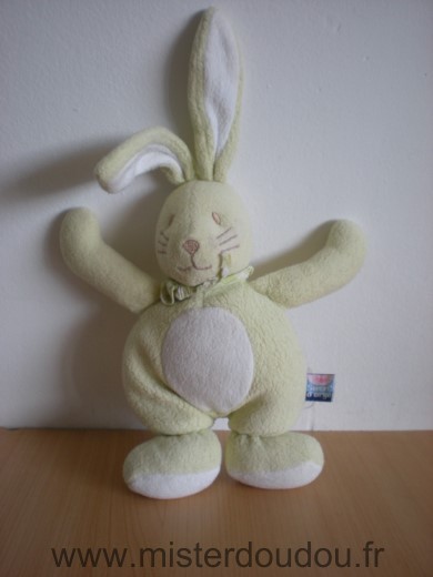 Doudou Lapin Sucre d orge Vert blanc 