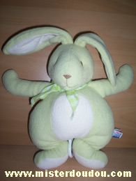 Doudou Lapin Sucre d orge Vert blanc Musical, petit foulard vert à carreeaux