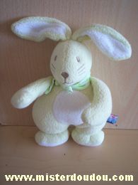 Doudou Lapin Sucre d orge Vert clair blanc foulard vert blanc 