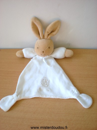 Doudou Lapin Takinou Blanc avec un ange brodé 