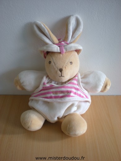 Doudou Lapin Takinou Blanc rose 