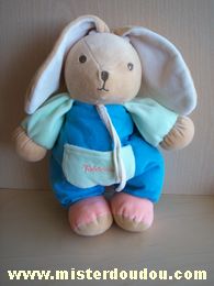 Doudou Lapin Takinou Bleu vert rose 