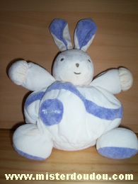 Doudou Lapin Takinou Ecru mauve Oreilles faisant bruit de papier et un pouet dans la patte