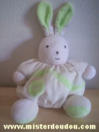 Doudou Lapin Takinou Ecru vert Oreilles font bruit de papier.