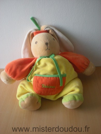 Doudou Lapin Takinou Jaune orange 