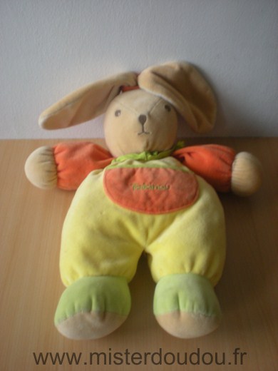 Doudou Lapin Takinou Jaune orange 