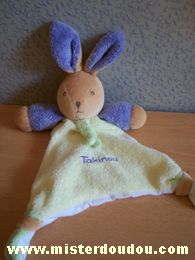 Doudou Lapin Takinou Jaune violet Brodé takinou