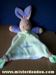 Doudou Lapin Takinou Jaune violet 