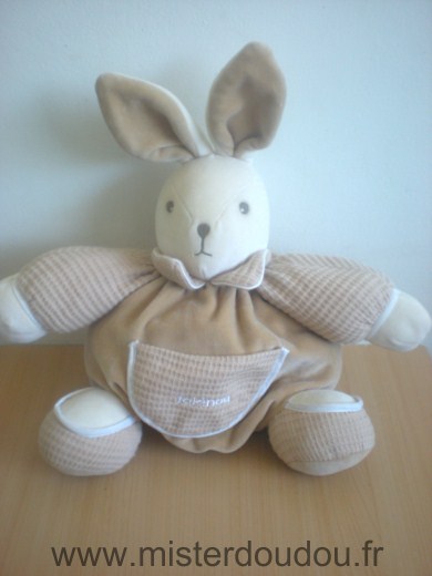 Doudou Lapin Takinou Marron Grand modèle