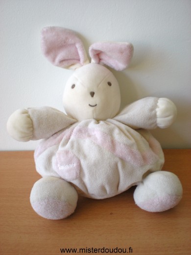 Doudou Lapin Takinou Rose blanc 