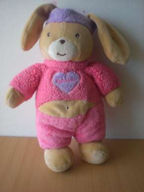 Doudou Lapin Takinou Rose coeur mauve takinou 