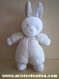 Doudou Lapin Tartine et chocolat Beige écru 