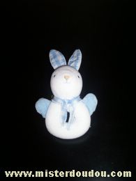 Doudou Lapin Tartine et chocolat Blanc bleu 