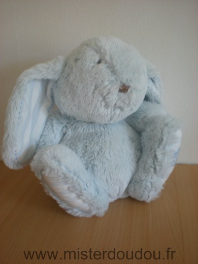 Doudou Lapin Tartine et chocolat Bleu augustin 