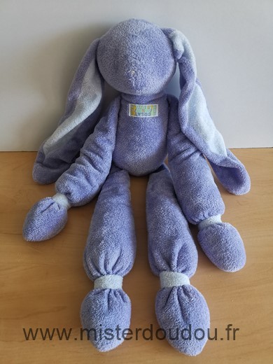 Doudou Lapin Tartine et chocolat Mauve violet 