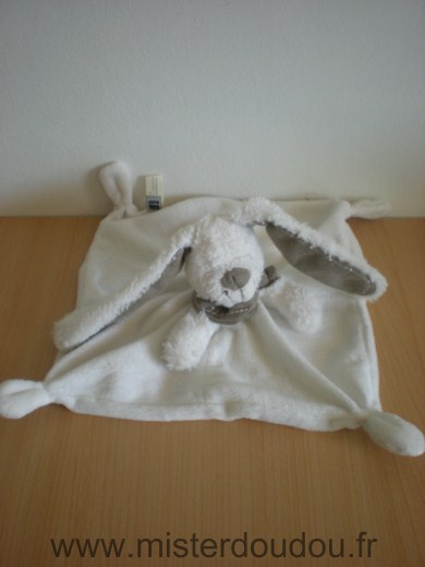 Doudou Lapin Tex Blanc marron 