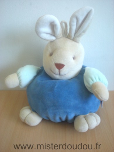 Doudou Lapin Tex Bleu 