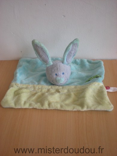 Doudou Lapin Tex Bleu vert 