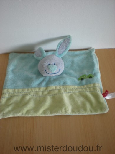 Doudou Lapin Tex Bleu vert voiture verte Des traces non parties au lavage dans les coins