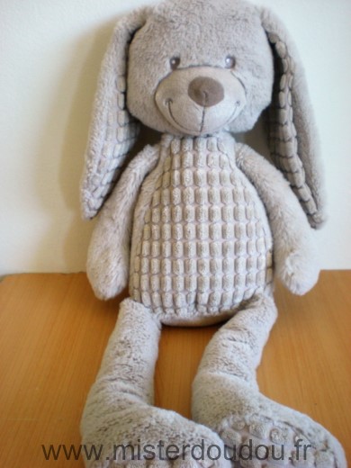 Doudou Lapin Tex Gris 