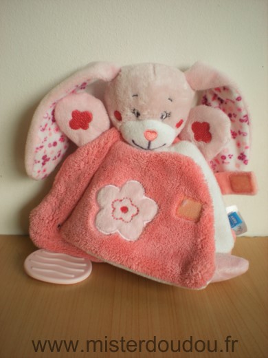 Doudou Lapin Tex Livre rose avec mirroir et oiseau état comme neuf sauf le miroir rayé