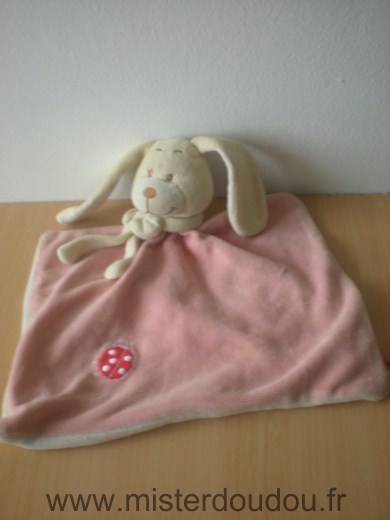 Doudou Lapin Tex Rose coccinelle rouge Doudou usagé, petit prix pour dépannage urgent