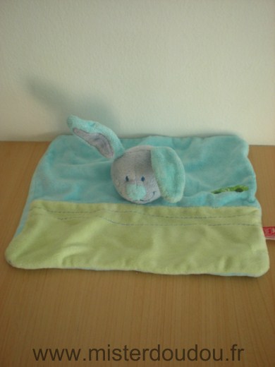 Doudou Lapin Tex Vert bleu voiture 