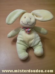 Doudou Lapin Tex Vert et jaune pastels 