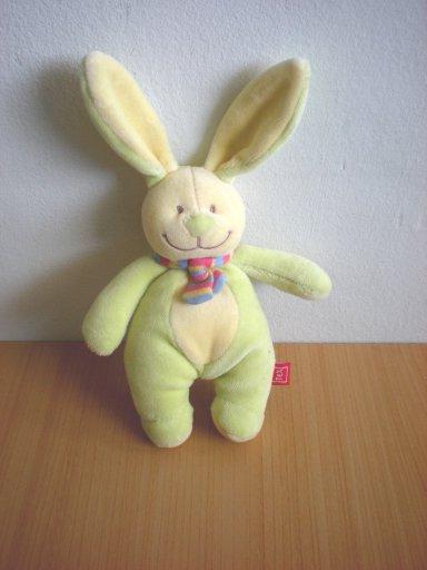 Doudou Lapin Tex Vert jaune 