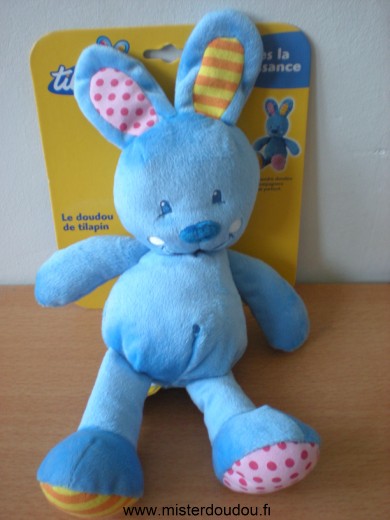 Doudou Lapin Tilapin Bleu 