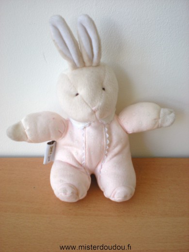 Doudou Lapin Toyland Rose étoiles blanches 