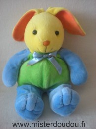 Doudou Lapin Toys r us Jaune vert bleu orange 
