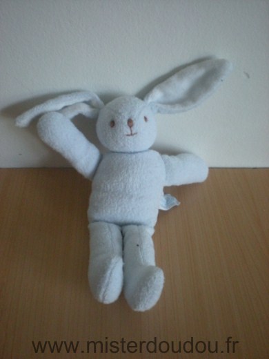 Doudou Lapin Trousselier Bleu clair tissus éponge 